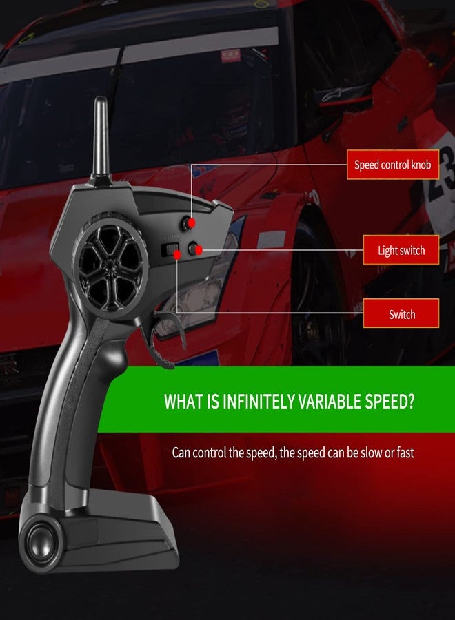 جوليرك سيارة GoolRC للتحكم عن بعد، سيارة دريفت بمقياس 1/16، تعمل بتردد 2.4 جيجاهرتز، دفع رباعي، سرعة 30 كم/ساعة، سيارة سباق عالية السرعة، هدية مثالية للأطفال، جاهزة للتشغيل، سيارات دريفت للتحكم عن بعد، سيارات تحكم عن بعد للأولاد، مقاومة للماء - Image 4